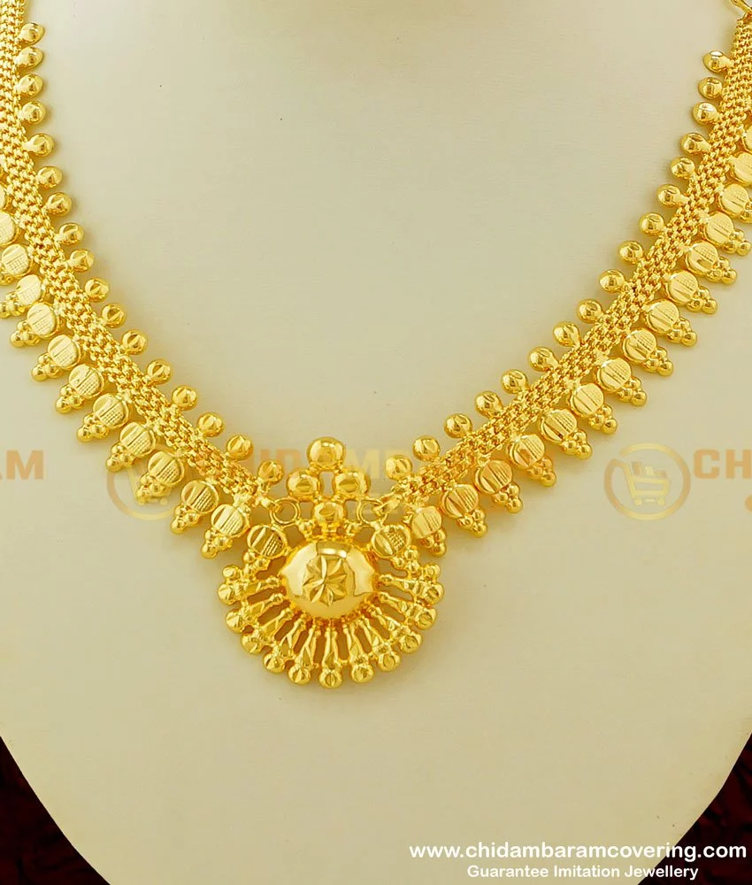 Buy Kerala Gold Inspired Light Weight Necklace Bridal Jewelry Online