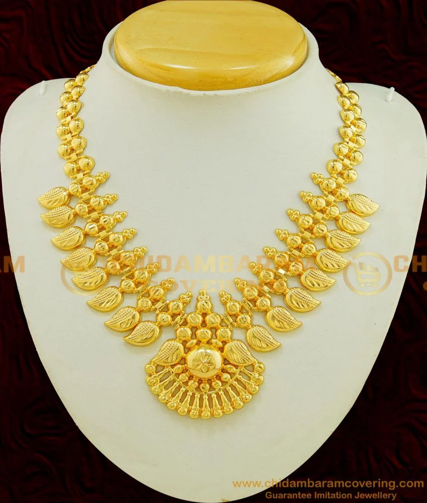 Buy Gold Inspired Light Weight Mango Design Kerala Necklace Bridal