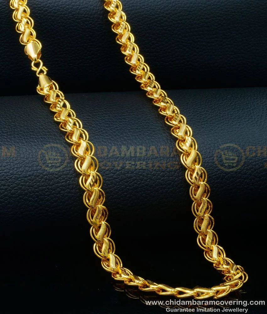 Buy Gold Plated Men's Wear Heavy Thick One Gram Gold Boys Chain Design