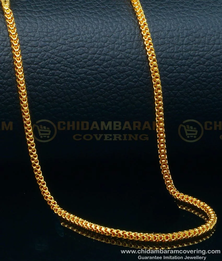 Buy 18 inches Simple Daily Use Light Weight One Gram Gold Chain Online