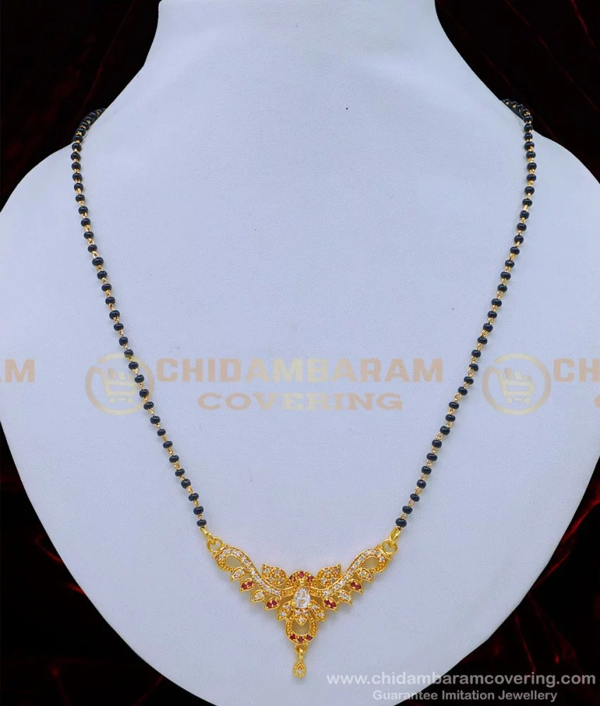 Buy Traditional Gold Design Black Beads Hindu Mangalsutra Latest ...