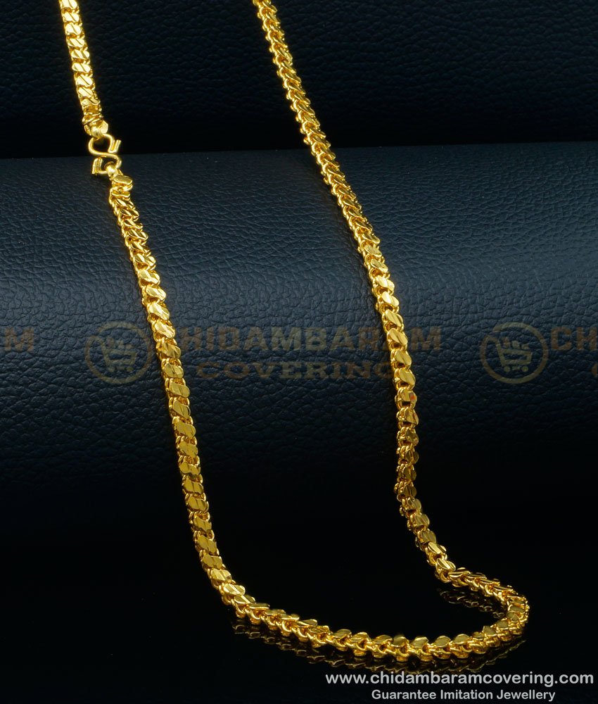 Leaf Design One Gram Gold Plated Chain Online