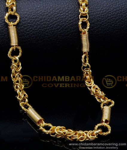 SHN127 - Latest Daily Wear Short Gold Plated Chain for Men