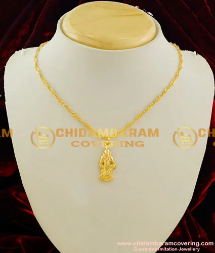 SCHN400 - Unique One Gram Gold Short Chain with Love Symbol Love Pendant  for Wife