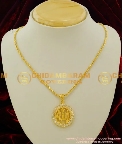 Fashion Middle East Arab Muslim Allah Pendant Necklace for Women Stainless  steel chain Gold Color Islamic