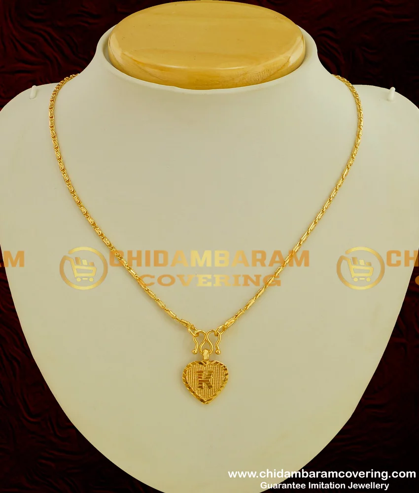 Buy Gold Plated Alphabet K Letter Pendant With Chain For Boys And Girls