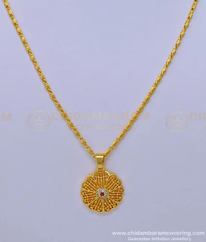 SCHN009 - Lord Vishnu Sangu Chakaram Pendant with Short Chain