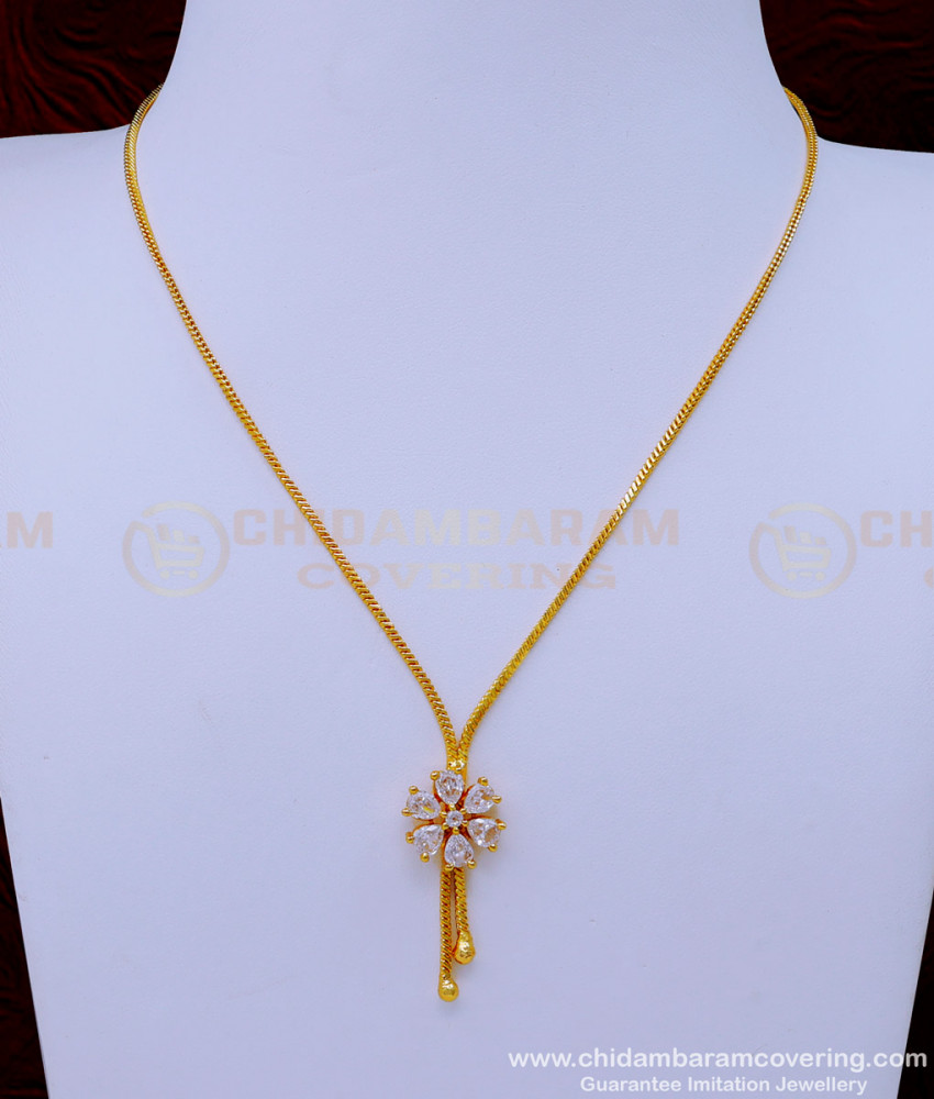  1 gram gold chain for ladies, 1 gram gold pendant, 1gm gold plated pendant set, gold plated chain with guarantee, gold plated chain for women