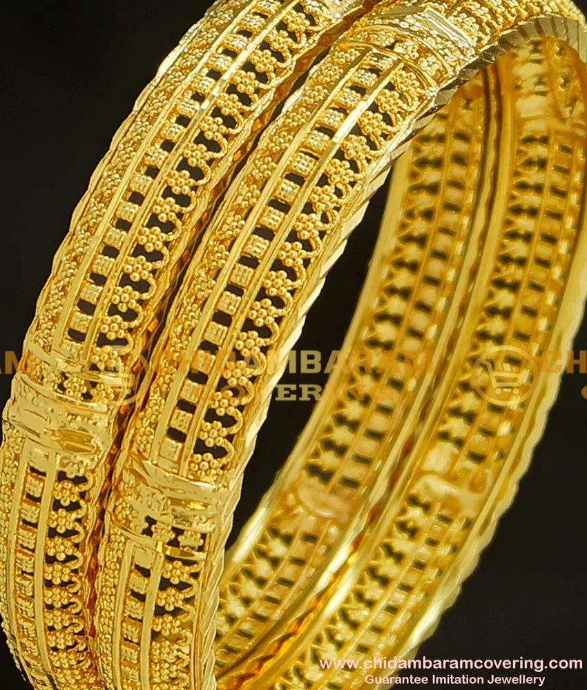 Buy 2.8 Size Latest Beautiful Gold Bangles Design Gold Plated ...