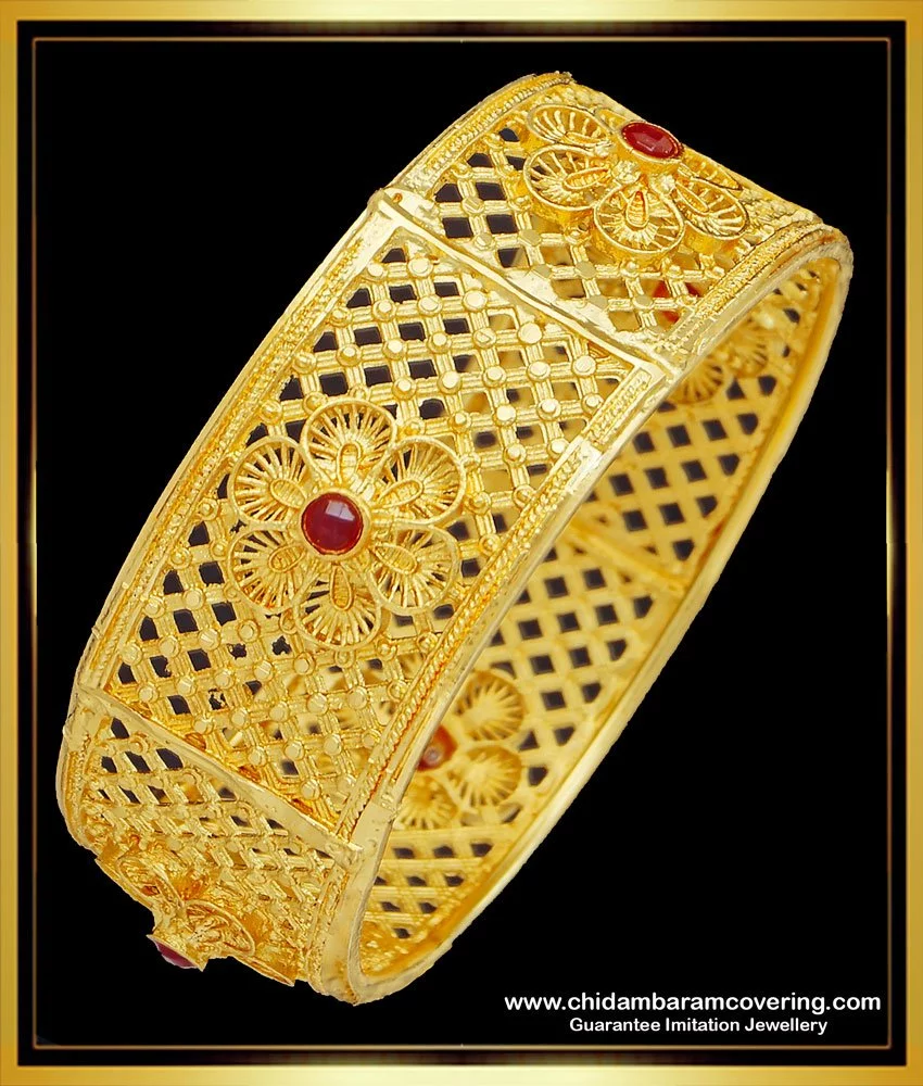 Gold Plated Leaf Bracelet Kada