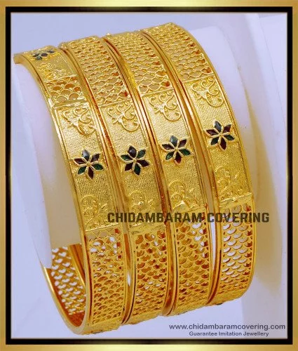 Kerala Styled 2 Layered Micro Gold Plated Bangles
