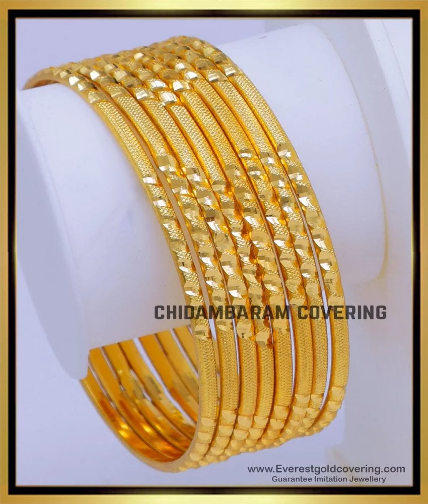 6 piece gold filled bangle set with price, 1gm gold bangles