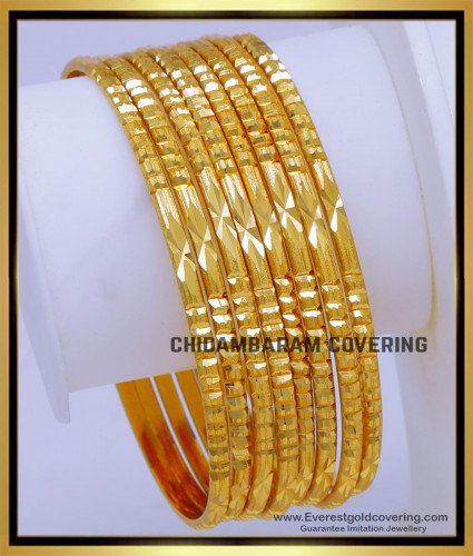 BNG820 - 2.10 Simple Thin Daily Use Plain Gold Bangle Design Latest