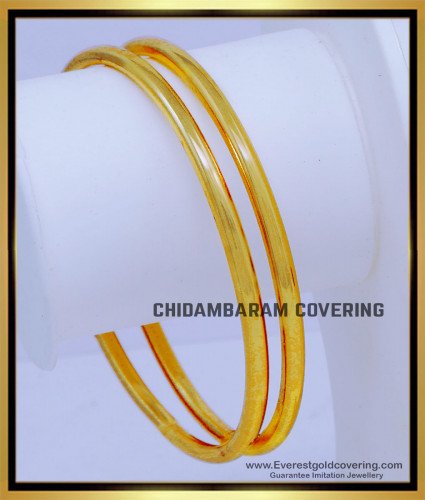 BNG830 - 2.8 Impon Kambi Design Gold Plated Bangles for Daily Use