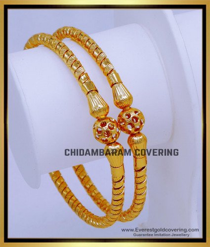 BNG881 - 2.8 Latest Gold Plated Trendy Bridal Bangles Set for Bride