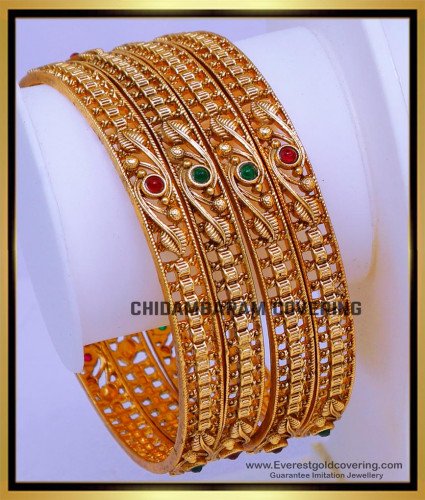 BNG895 - 2.8 New Model Gold Antique Bangles Artificial Jewellery