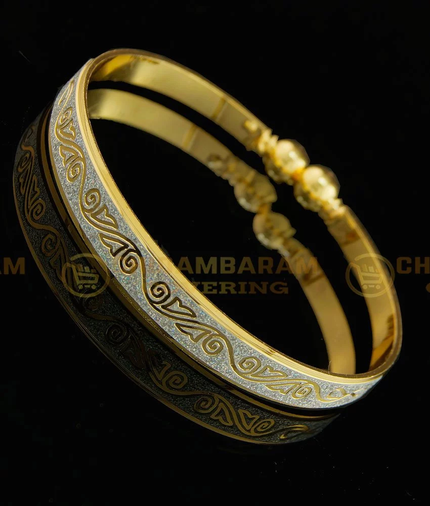 Stainless steel ridged golden edge sikh singh kaur khalsa kara kada br –  www.OnlineSikhStore.com