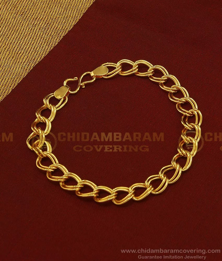 1 Gram Gold Forming Superior Quality Sparkling Design Bracelet for Men   Soni Fashion