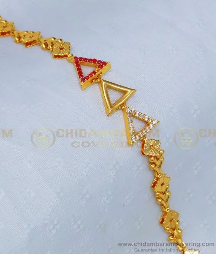 CZ stone One gram gold Bangle Bracelet - Design 21 – Simpliful Jewelry
