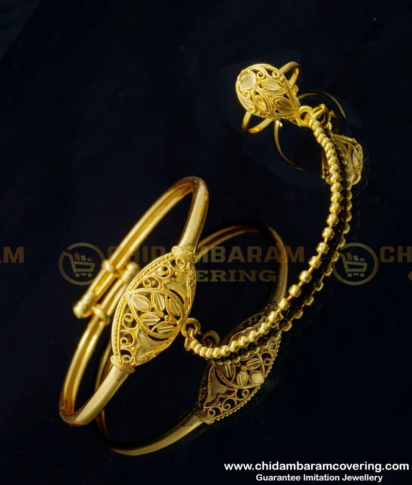 Buy Golden Leaf Ring Bracelet Online in India