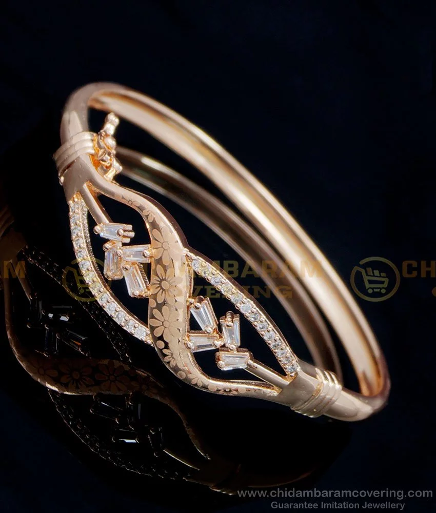 Elegant White Stone Gold Bracelet – Nia