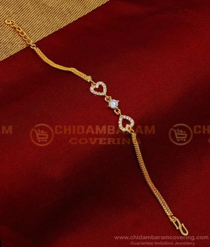 1 GRAM GOLD JAGUAR DIAMOND BRACELET FOR MEN DESIGN A-244 – Radhe Imitation