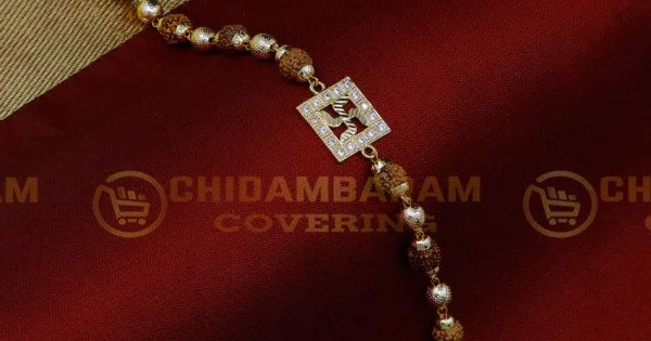 Gold Plated Om Design Rudraksha Bracelet at Rs 33/piece | Sindhi Camp |  Jaipur | ID: 20174686330