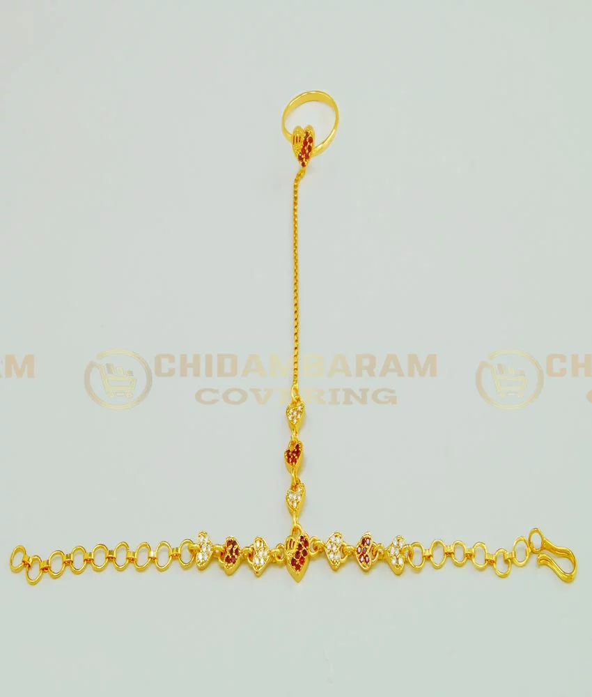 Buy Gold Hand Chain , Silver , Indian Hand Jewelry , Ek Angla , Ring  Bracelet , Chain Bracelet , Panja , Crystal Handpiece , Bridal Handchain  Online in India - Etsy