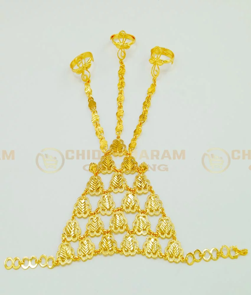 Sunspicems Vintage Turkish Link Bracelet Ring Set For Women Antique Gold  Color Indian Hand Back Chain Bride Wedding Jewelry Gift