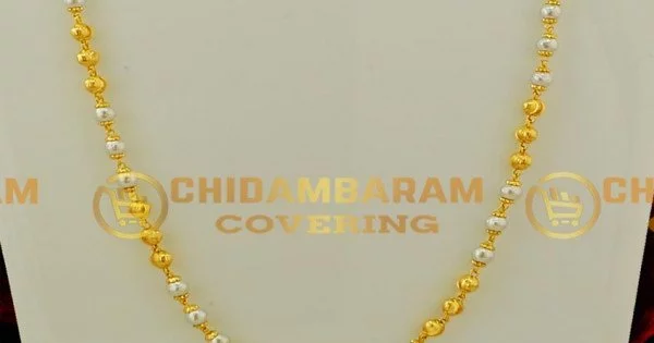 Buy Traditional One Gram Gold Pearl Chain Pearl Mala Designs Best Price Online