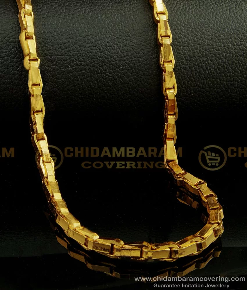 Chunky Flat Gold Chain Handle Decorative Strap for Toiletry 