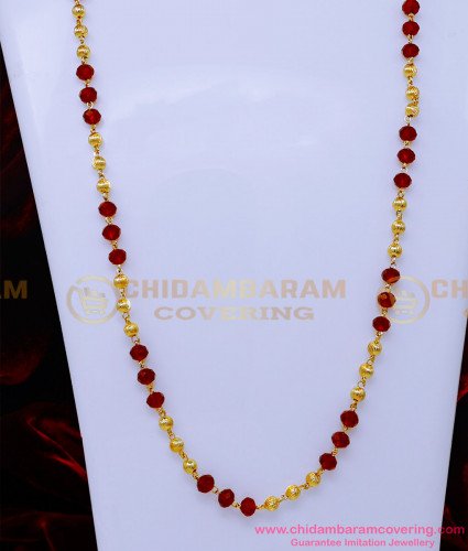 CHN332 - Trendy Gold Mani Mala Designs Long Chain Latest Designs