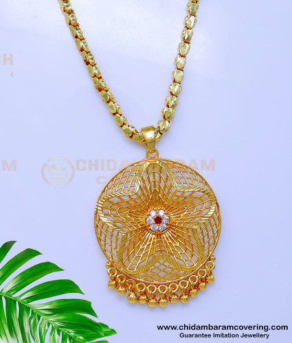 DCHN260 - Trendy Daily Use Long Gold Chain Designs with Pendant