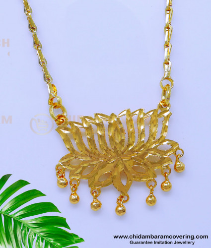 DCHN261 - New Lotus Model Pendant with Ladies Gold Chain Designs