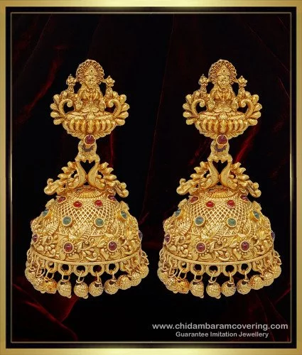 Divine Temple Jhumka Earrings: Embrace Traditional Elegance with Style  J25642