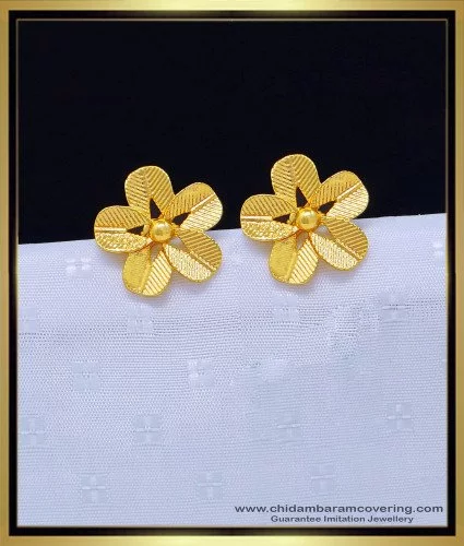 Daily Wear 5 Metal Gold Stud Earring Shop Online ER3382