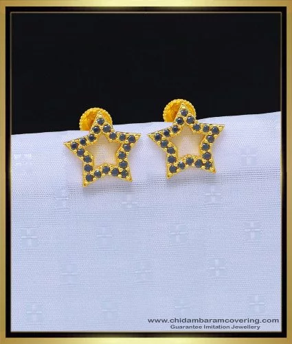 Rubans Rose Gold-Plated Multicolor AD Stud Earrings.