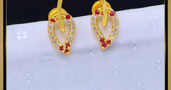 Elegance and Charm Combo Pack of Red Jhumka Earrings and Oxidized German  Silver Leaf Model Earrings