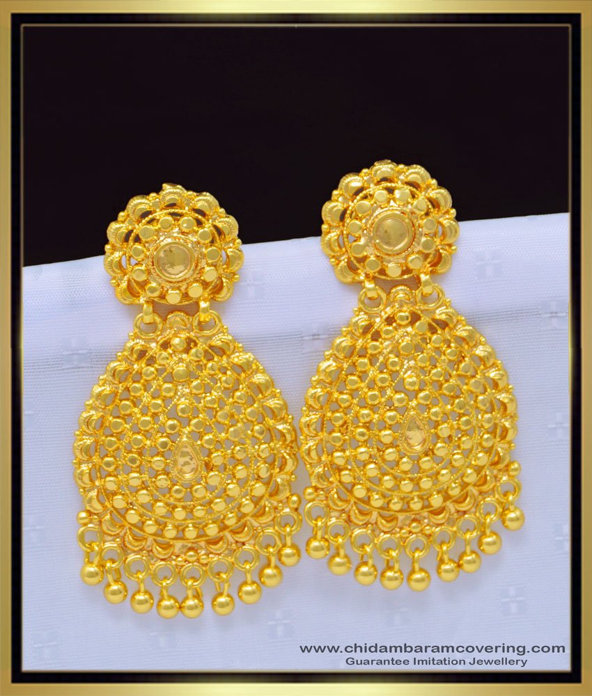 light weight gold earring with weight, earring with price, kammal design, thodu, thongal thodu, one gram gold jewellery, gold plated jewellery, 