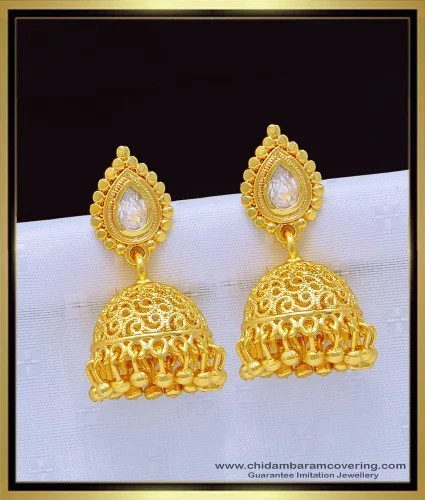 Kerala Traditional Big Palakka Jimiki Kammal | Jhumka, Pink stone, Kerala