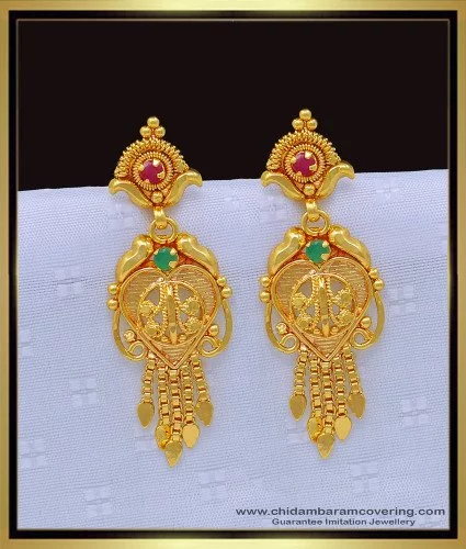 One Gram Gold Plated Earrings Back Screw