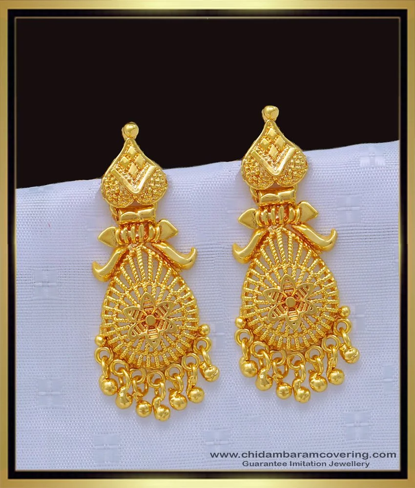 Uncut Diamond Hoop Earrings -Chandbalis in 22K Gold -Indian Gold Jewelry -Buy  Online
