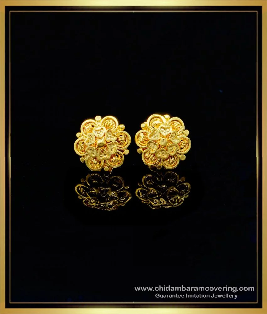 Buy Attractive Flower Design Gold Look Daily Wear Earrings for Ladies