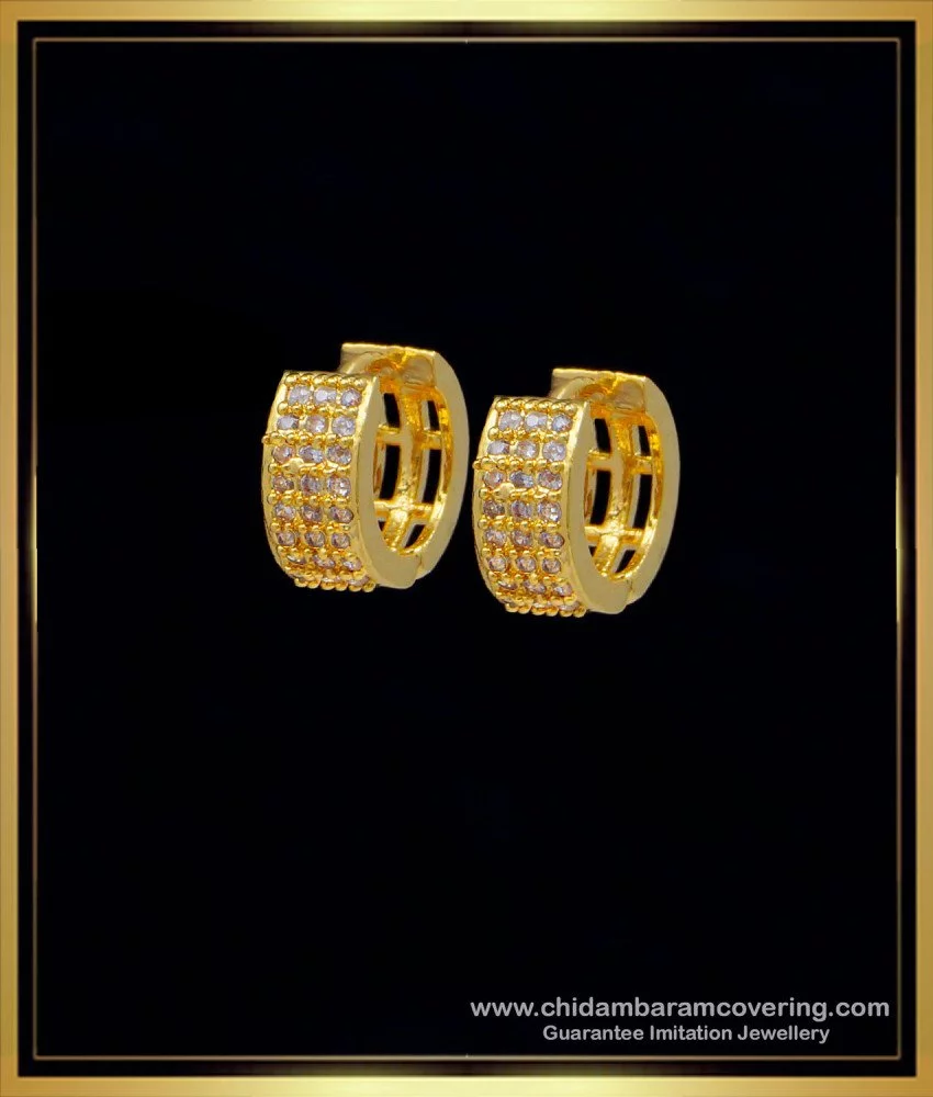 Buy 1 Gram Gold Guaranteed Jewellery Plain Gold Ring Design Hoop Earrings  for Women