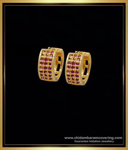 Gold CZ Hoop Earrings-Swaabhi