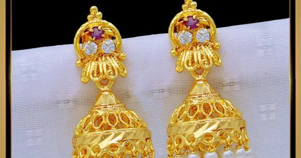 Flipkart.com - Buy MEENAZ 3 Layer Jhumka South Indian Temple Screw 1 gram  Gold triple Jhumkas Design Brass, Stone, Metal, Alloy, Copper Jhumki Earring  Online at Best Prices in India