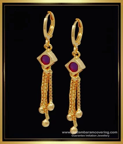 Buy Traditional Gold Design Ring Type Big Size Bali Earrings for Women