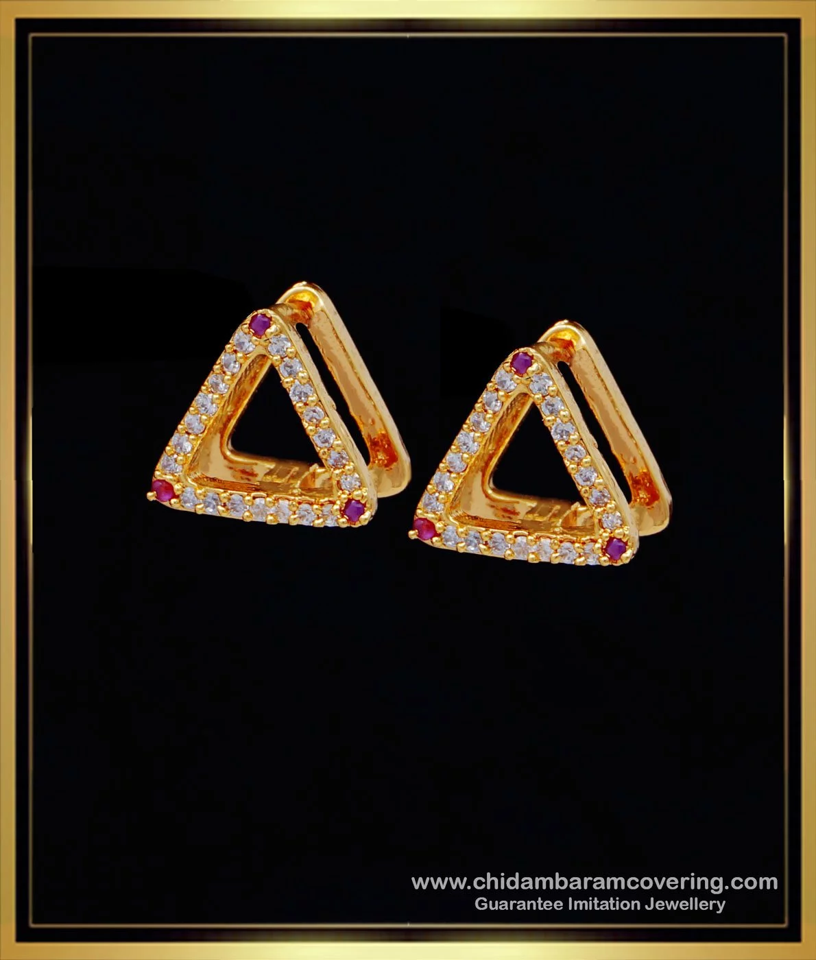 Triangle shaped deals earrings gold