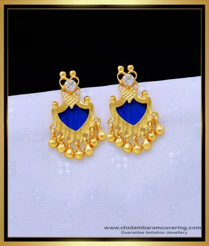 Buy Gold Plated Big Size Red Palakka Manga Earrings Buy Online