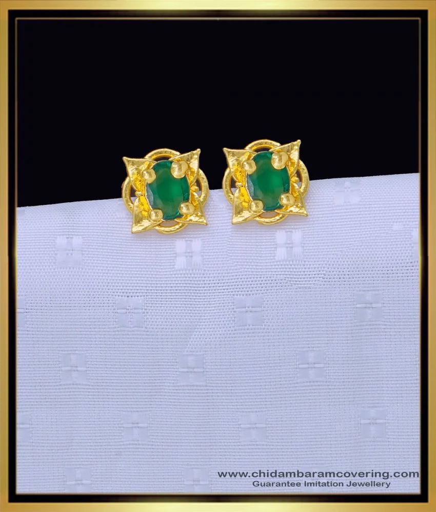 Premium Quality Cz Stone Earring With Flower Designed White Stones  Highlighted Green Stone Earring buy Online